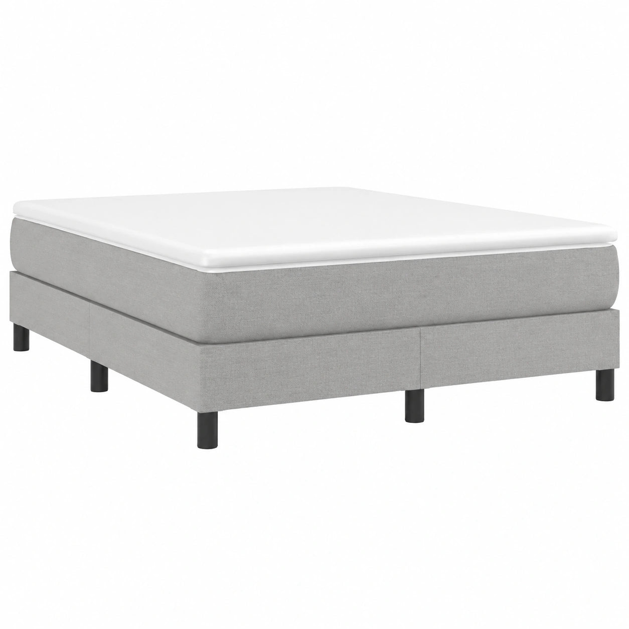 Letto in Tessuto Grigio Chiaro con Rete a Molle 140x190 cm