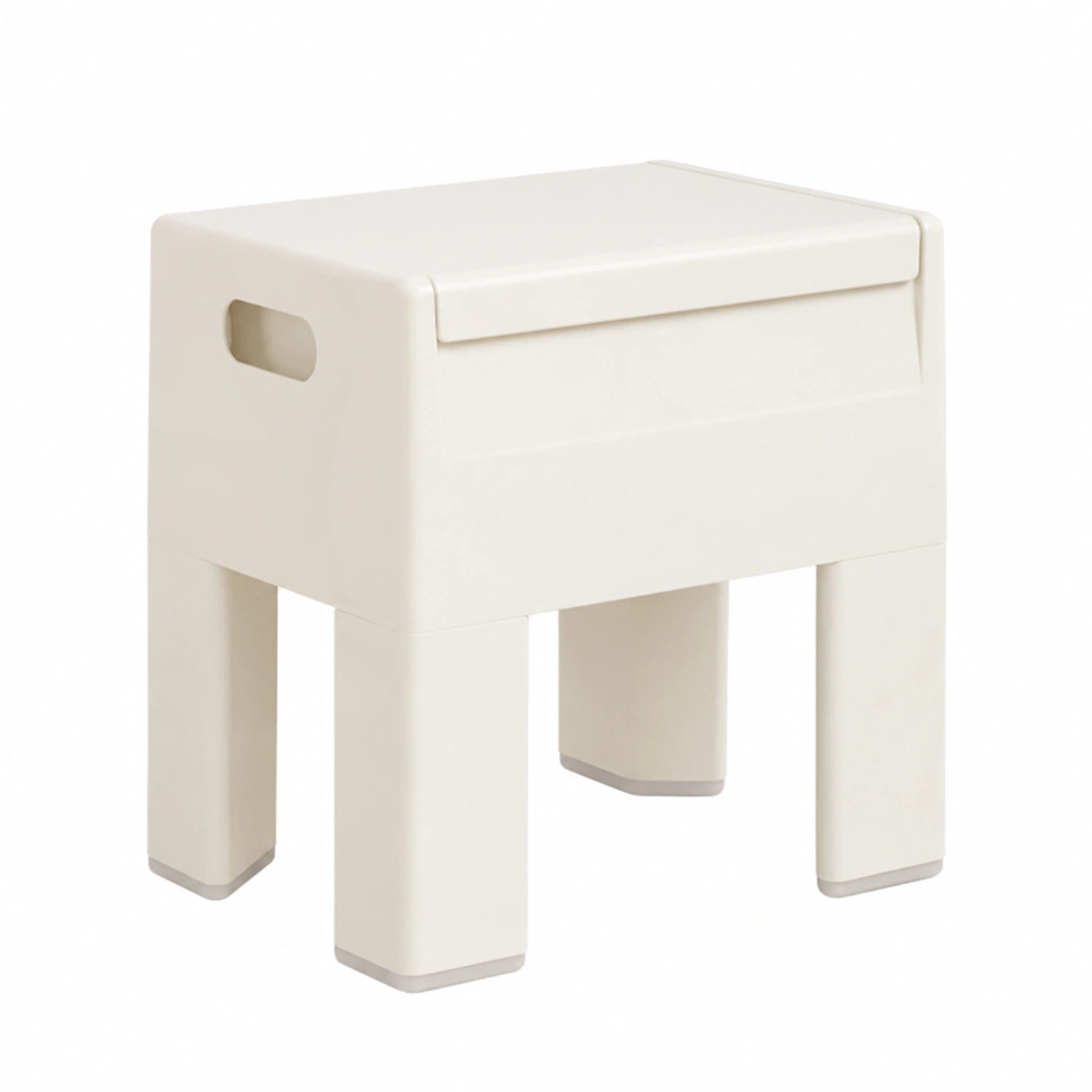 Sgabello Multifunzione in Plastica con Vano Portaoggetti, Portata 150 Kg, Bianco