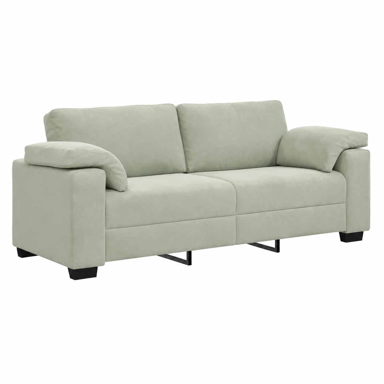 Divano a 3 Posti in Velluto Grigio Chiaro 220x77x82 cm